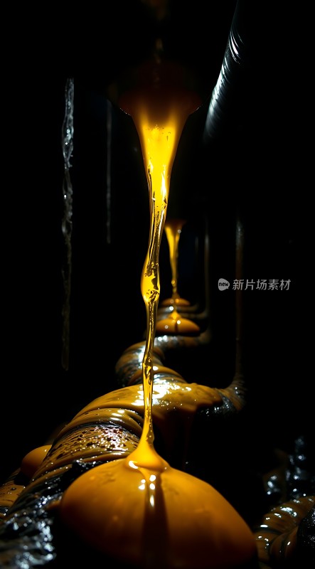 管道中流淌的金色液体
