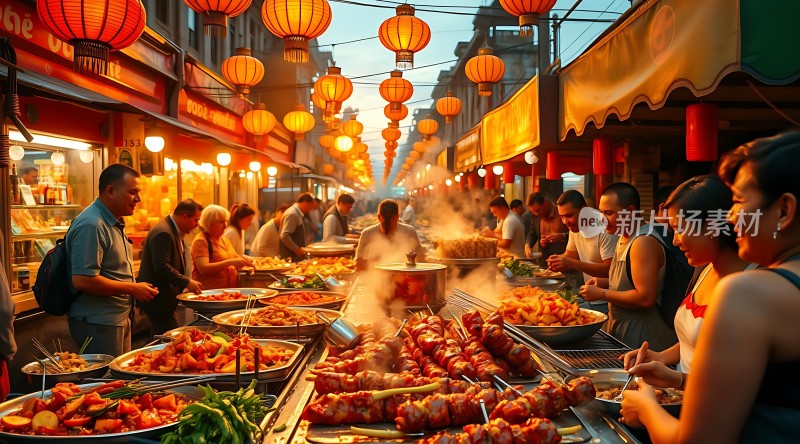 夜市美食盛宴热闹非凡