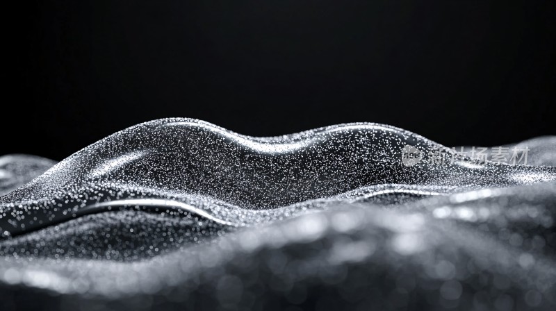 黑白波浪质感画面