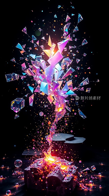 五彩斑斓晶体爆炸