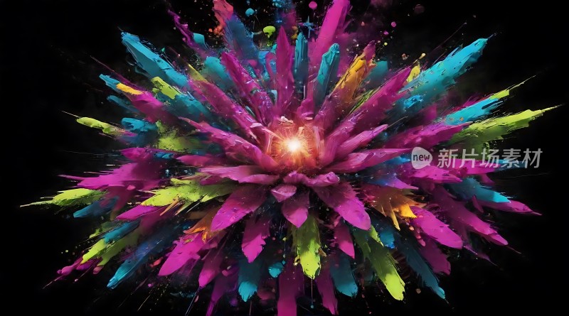 五彩斑斓的花朵绽放