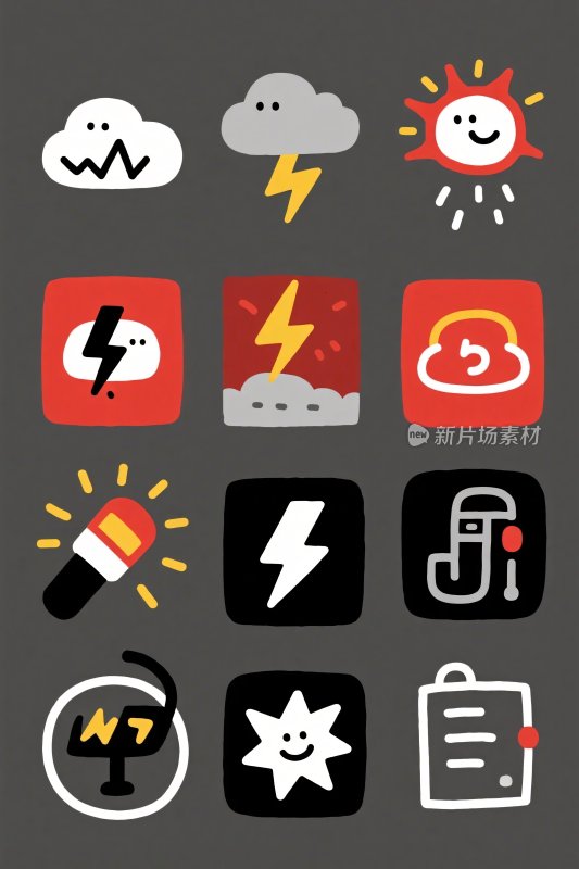 天气图标矢量插画