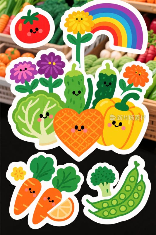卡通蔬菜水果插画