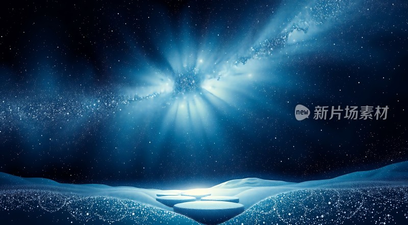 星空下的神秘雪地