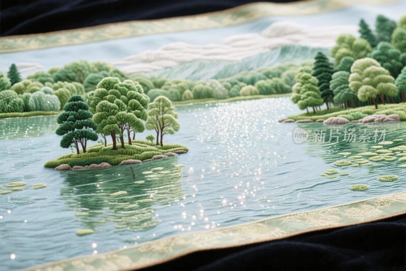 手绘山水风景画