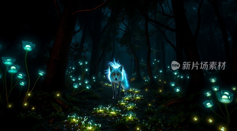 萤光森林中的神秘狐狸