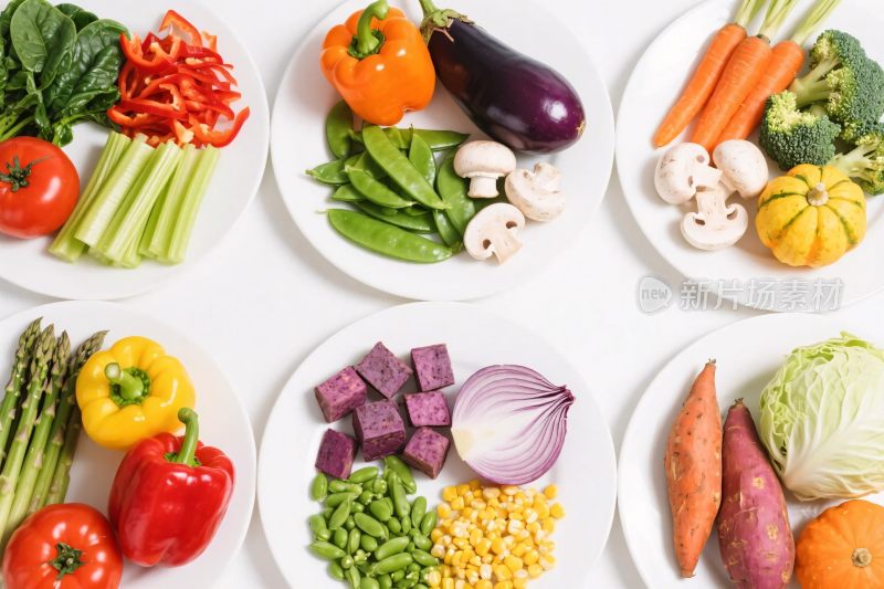 多彩蔬菜水果摆盘图