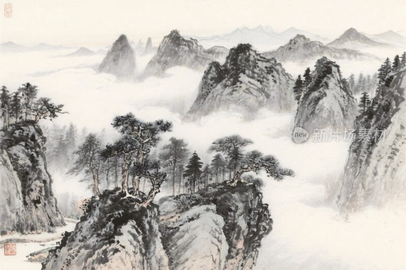 水墨山水国画