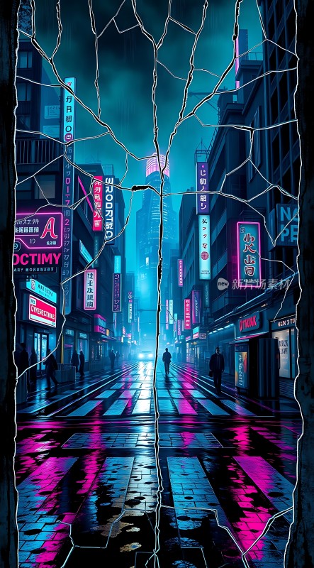 霓虹灯下的未来都市