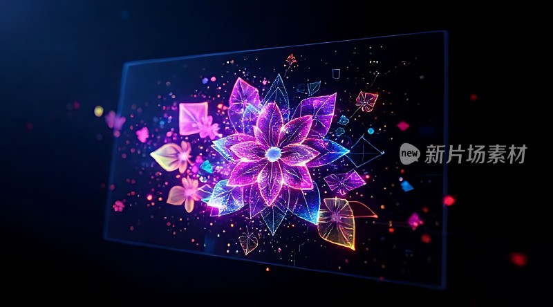 新片场素材炫彩花朵绽放