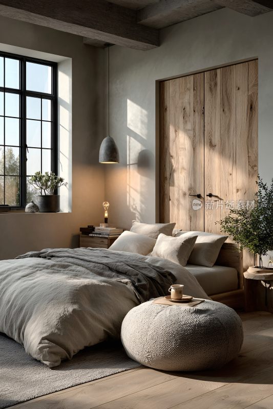 温馨简约风卧室室内场景