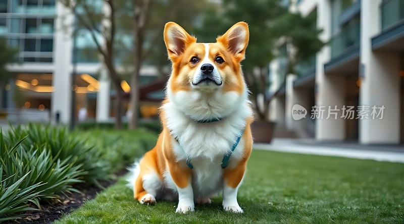 草地上的柯基犬