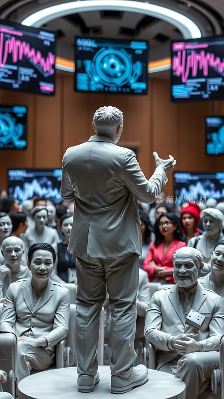 未来科技演讲现场观众专注聆听