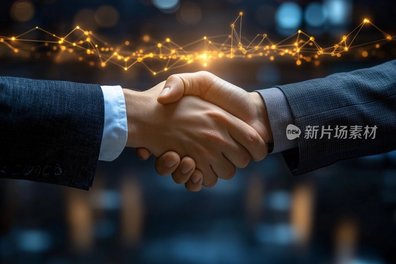 商务人士握手合作场景