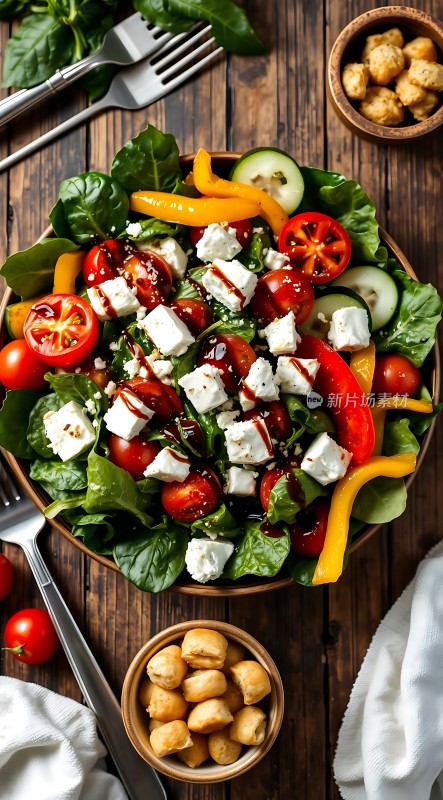 色彩缤纷蔬菜沙拉清新健康美食