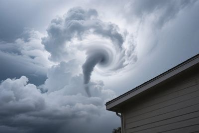龙卷风天空建筑场景