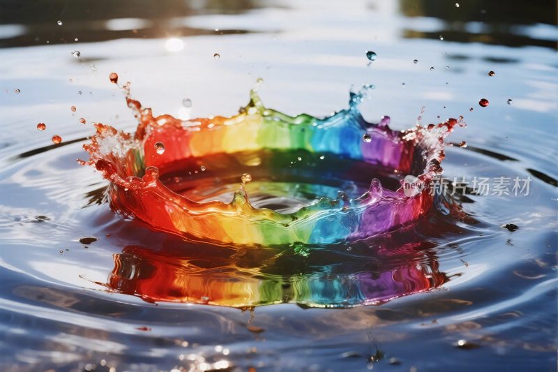 彩色水花溅起特效