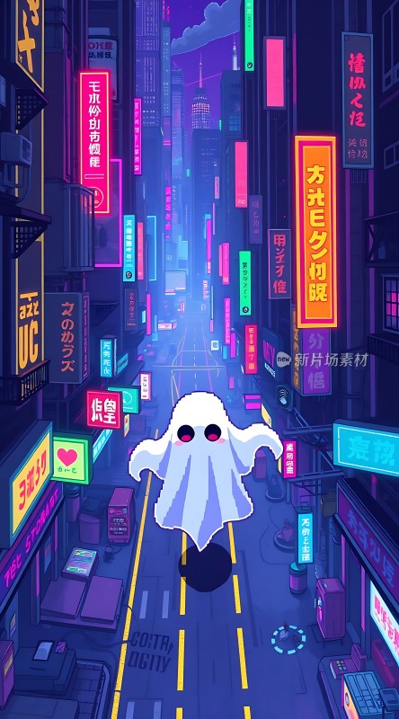 霓虹灯下的幽灵城市