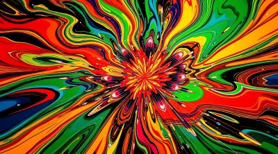 五彩斑斓的花朵绽放