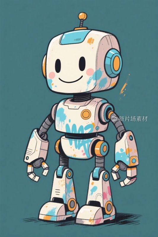 卡通机器人插画