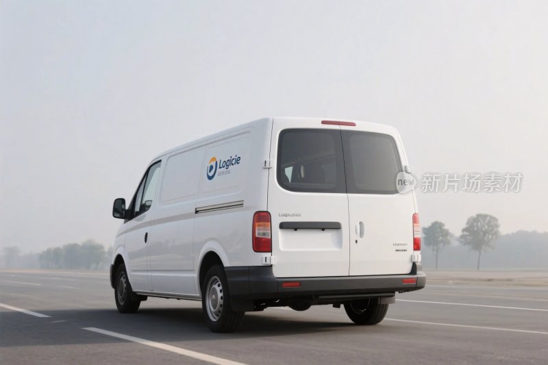 白色厢式货车行驶