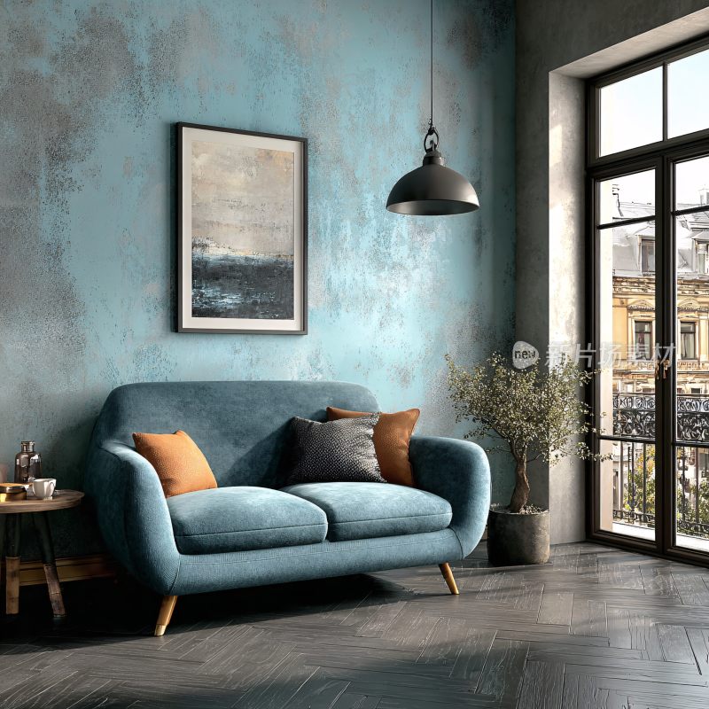 简约风室内客厅沙发场景