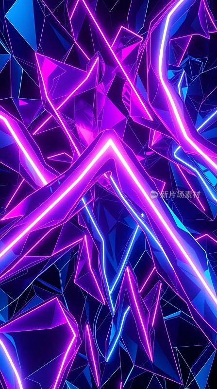 霓虹紫蓝几何世界