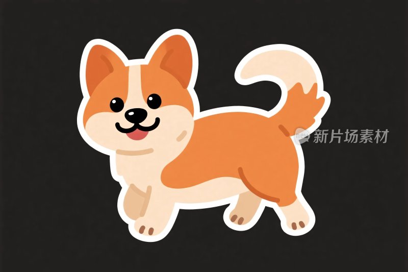 卡通柯基犬插画