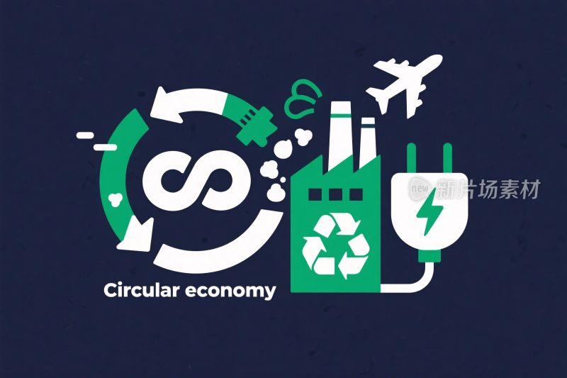 循环经济插画设计