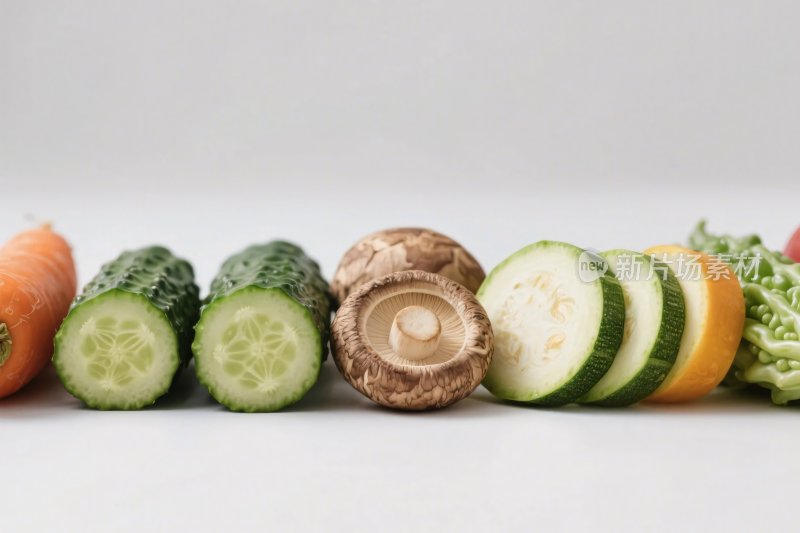 新鲜蔬菜水果切片