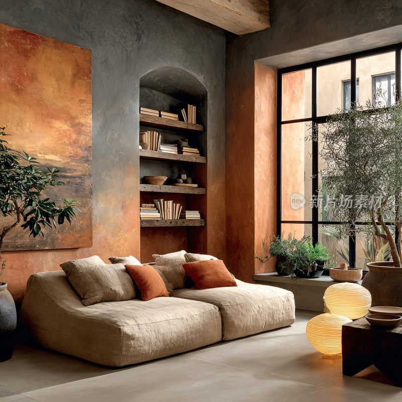 现代简约风舒适室内客厅场景