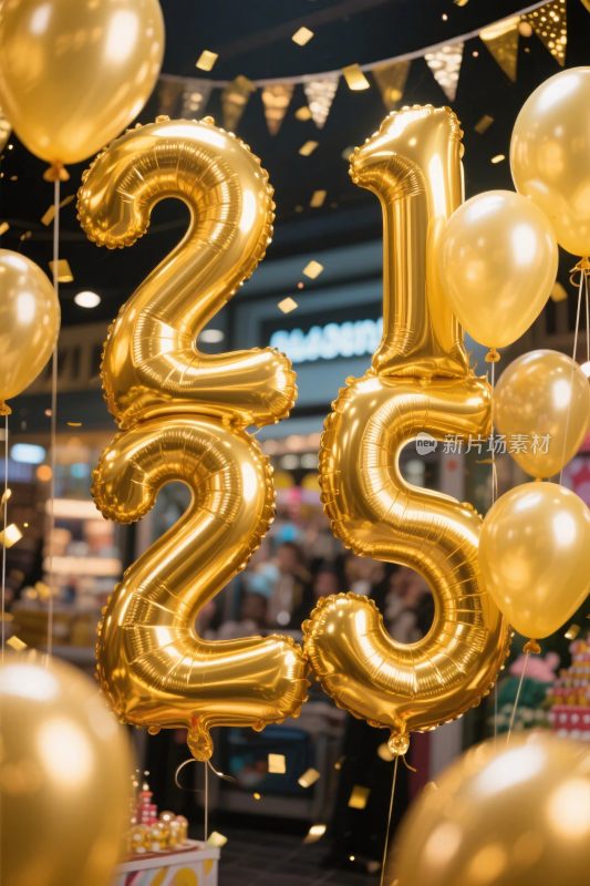 金色气球数字庆典