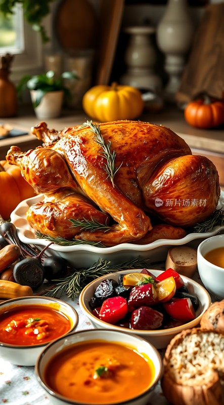 感恩节丰盛晚餐大餐美食