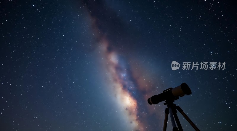 夜空下的望远镜探索宇宙奥秘