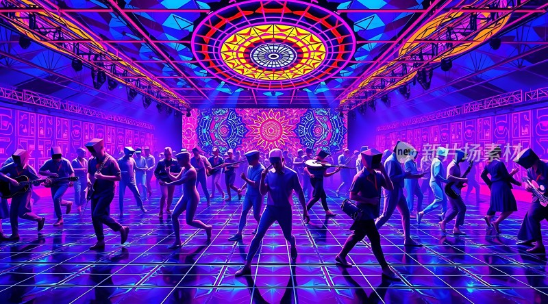 霓虹灯光下的活力派对