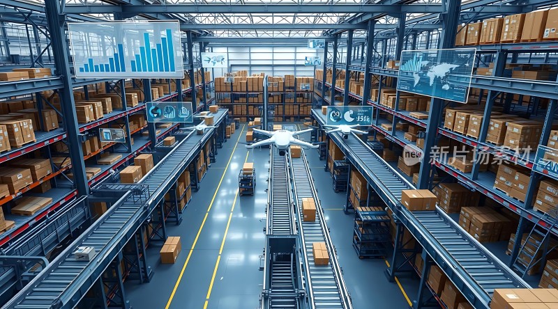 智能物流中心无人机与传送带协同作业