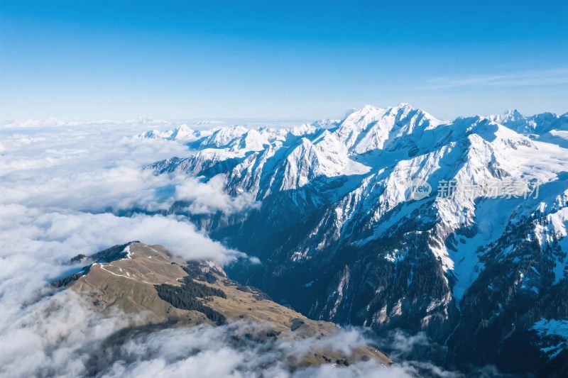 雪山云海高空风景