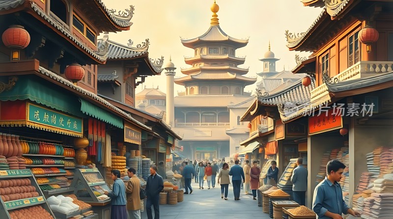 古风集市繁华景象