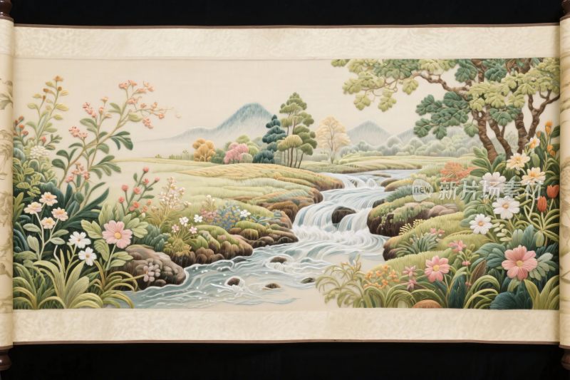 山水风景手绘插画