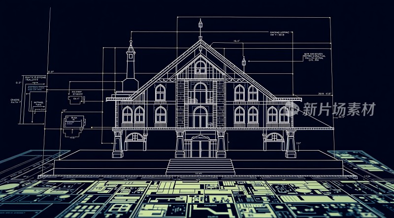 现代建筑蓝图设计图