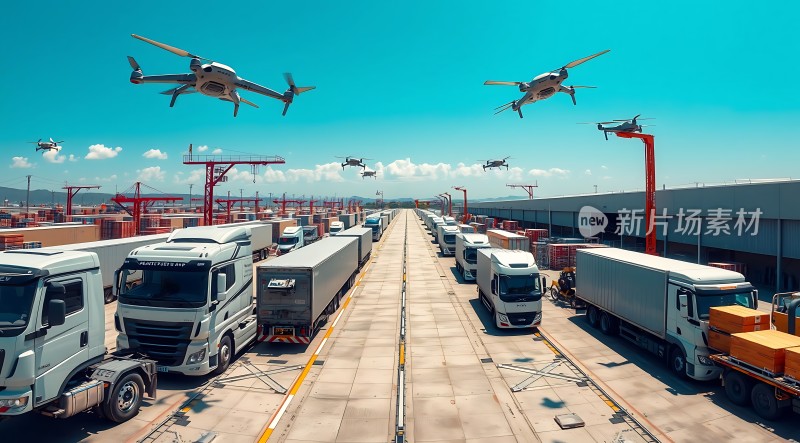 未来物流无人机与卡车协同作业