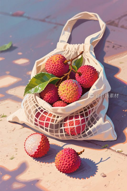 荔枝网袋插画