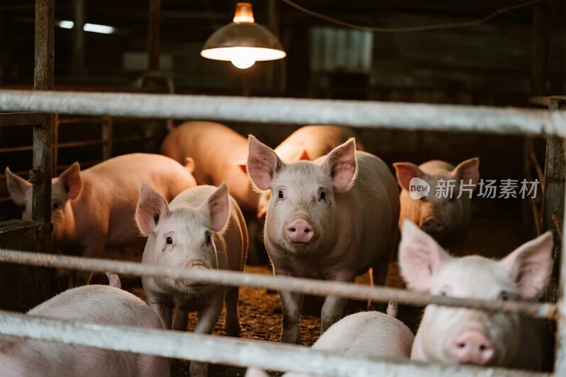 养殖场的猪群