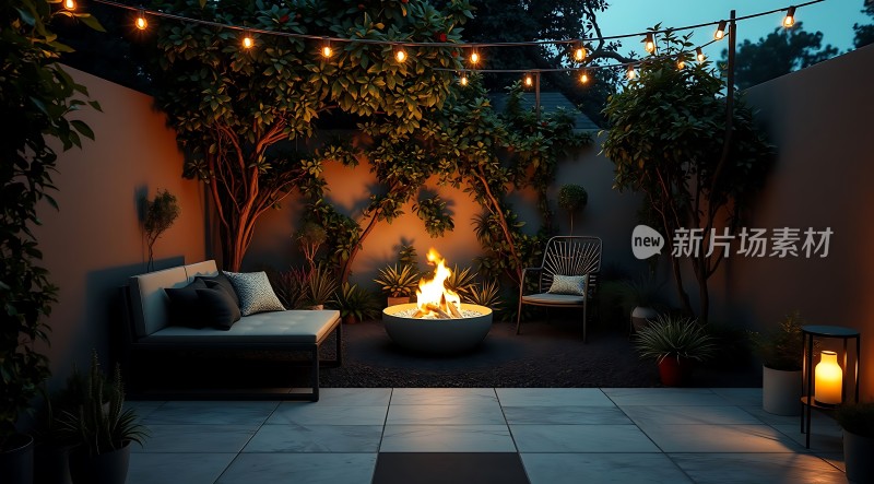 温馨夜晚户外休闲时光