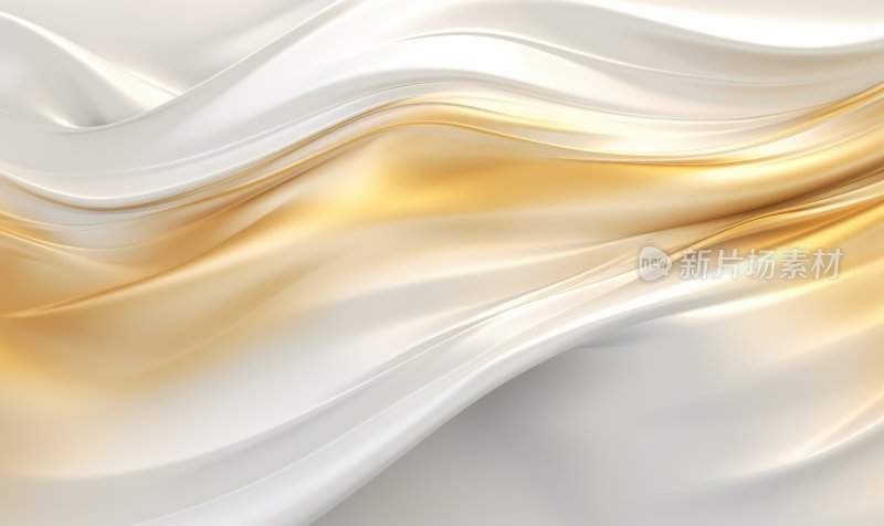 绸缎曲线纹理丝绸白金色华丽时尚背景