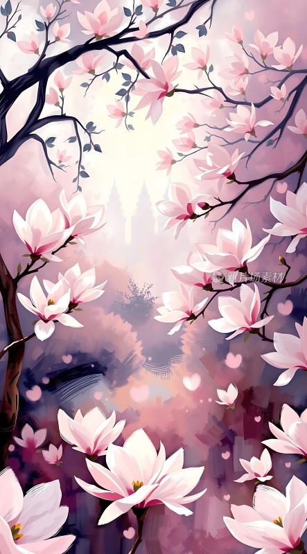 粉红樱花浪漫春光