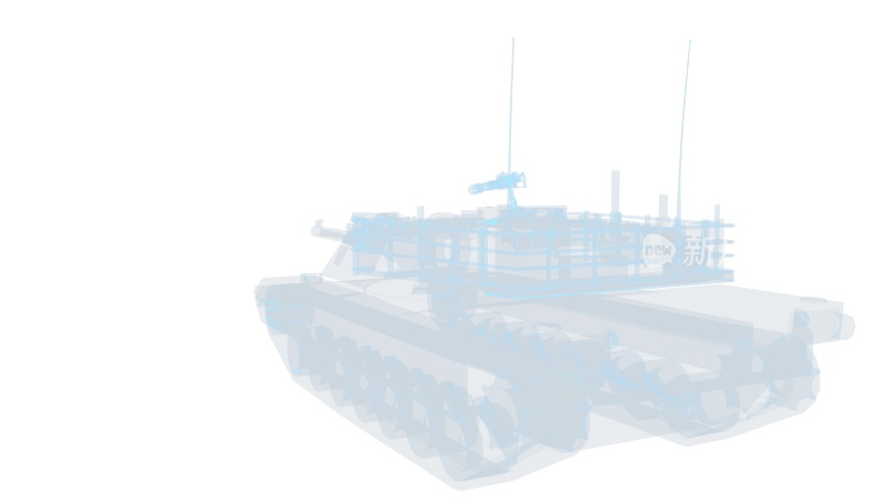 装甲坦克车 军事科幻透明网格线框军队部队