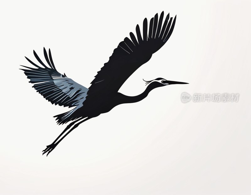 飞鹤剪影矢量图
