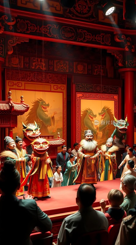 传统戏剧表演观众欣赏舞台上的精彩演出