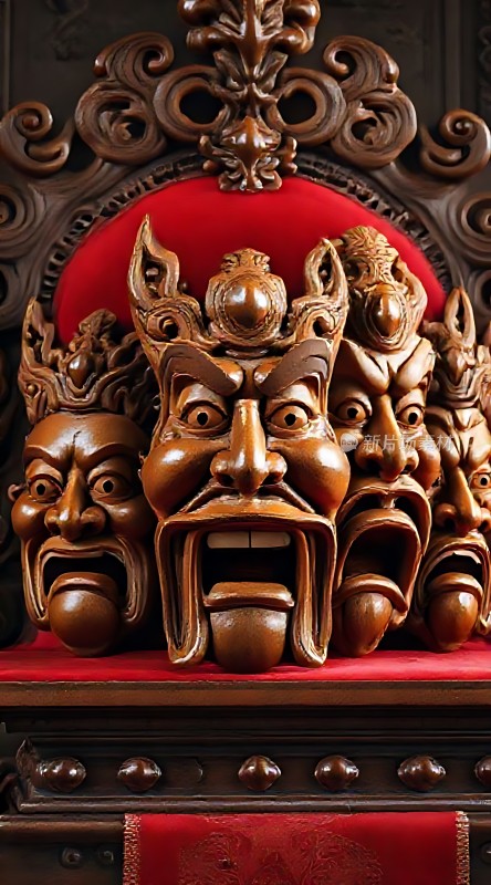 木雕面具艺术展示